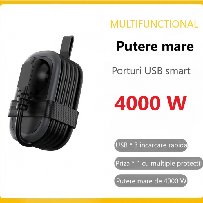 Prelungitor portabil cu USB și priză AC – 4000W, ideal călătorii [11]