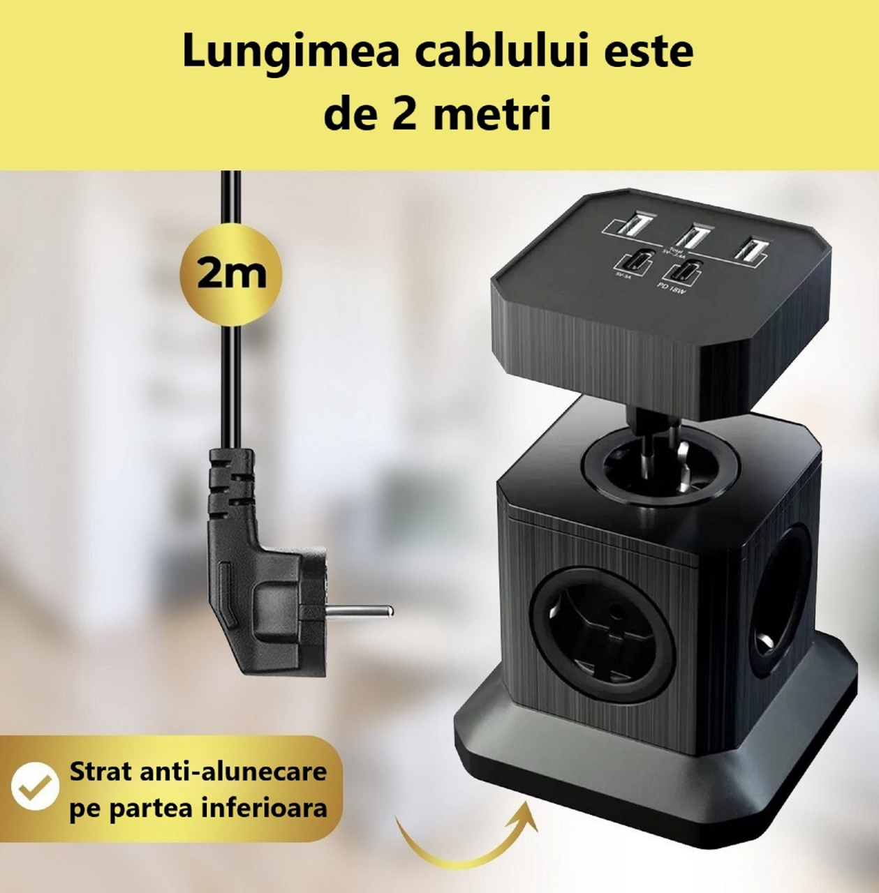 Prelungitor tip turn detasabil cu USB-C [10]