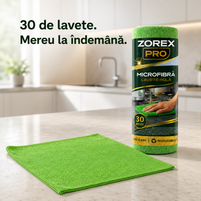 Rolă cu 30 lavete microfibră Zorex Pro | Innovio Home [2]