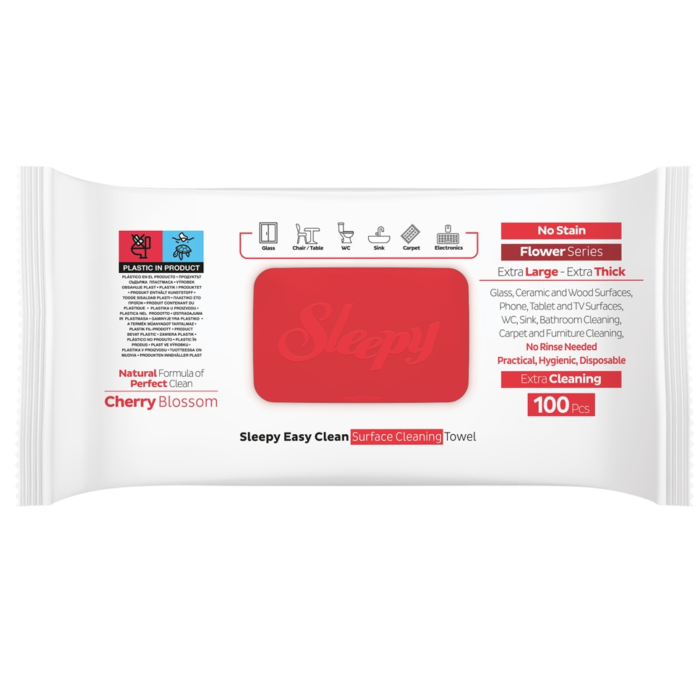 Servetele umede multisuprafete Sleepy Cherry Blossom 100 buc – fara parabeni si clor [7]