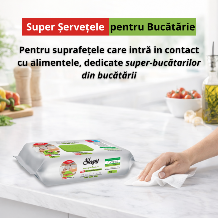 Șervețele umede bucătărie Sleepy Easy Clean Bergamotă 50 buc – Degresare rapidă fără clătire [2]