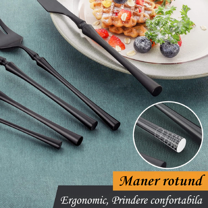 Set tacamuri din inox ,model unic, culoare negru [6]