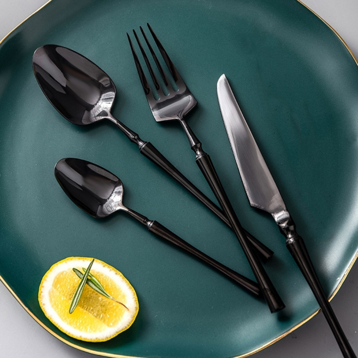 Set tacamuri din inox ,model unic, culoare negru [2]
