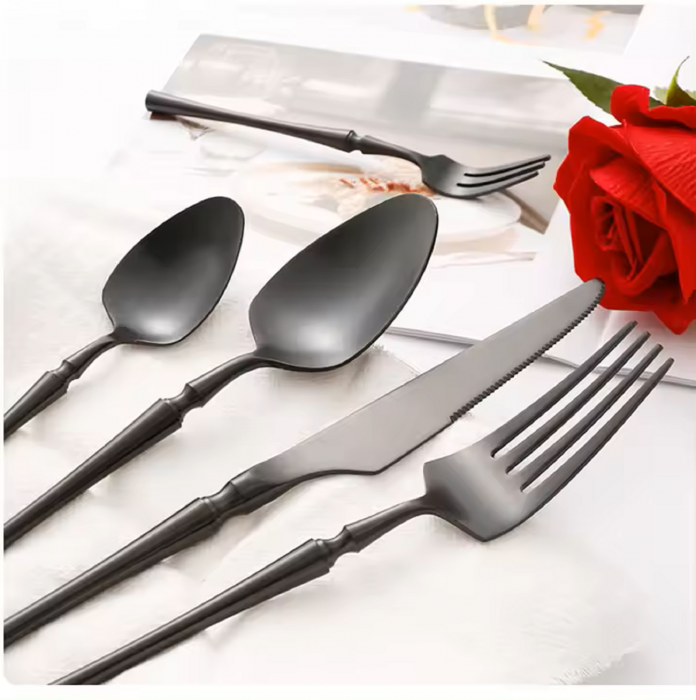 Set tacamuri din inox ,model unic, culoare negru [4]