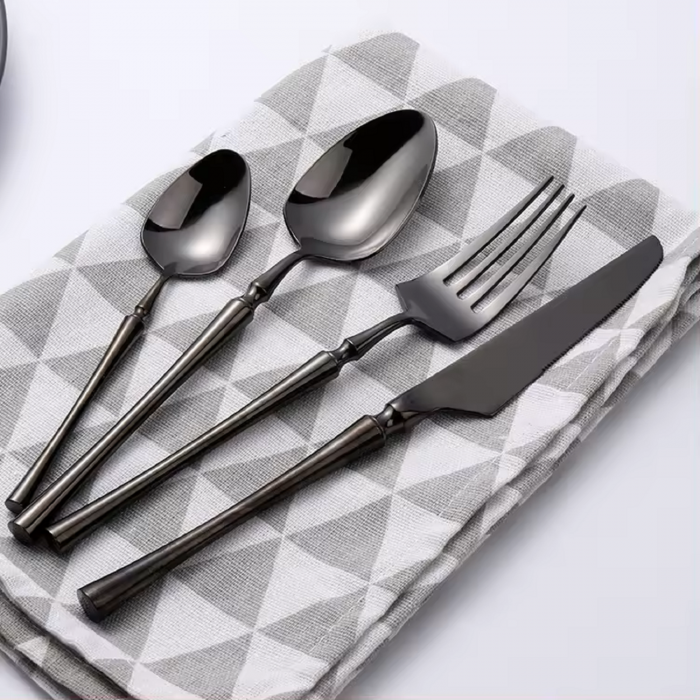 Set tacamuri din inox ,model unic, culoare negru [7]