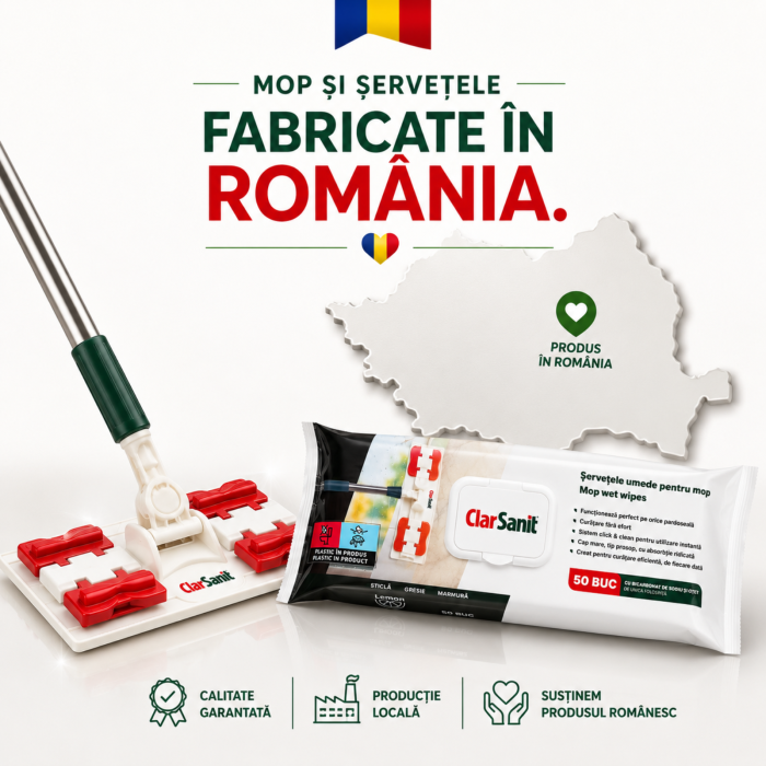Set Mop ClarSanit cu Șervețele Incluse | Fabricat în România [9]