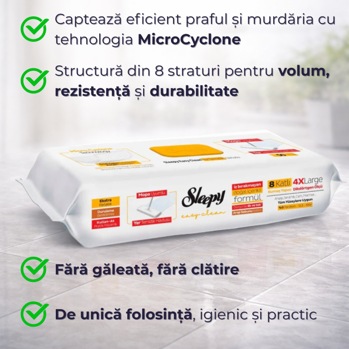 Set Mop Parex QuickPick + Lavete Sleepy Herbal Soap 50 buc, 4XL, fara galeata, fara clatire [3]