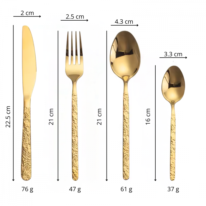 Set tacamuri din inox culoare aurie de calitate superioara [4]