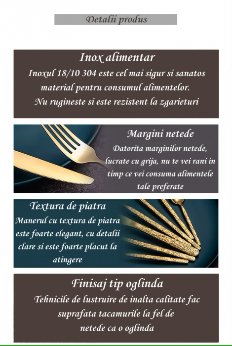 Set tacamuri din inox culoare aurie de calitate superioara [3]
