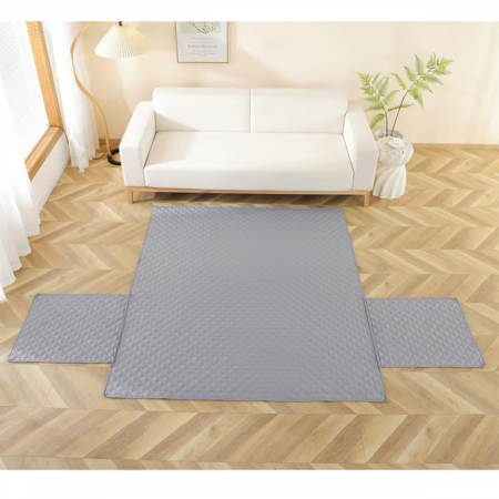 Cuvertură Canapea 3 Locuri Matlasată Gri 295x198 cm [5]