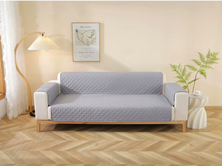 Cuvertură Canapea 3 Locuri Matlasată Gri 295x198 cm [4]