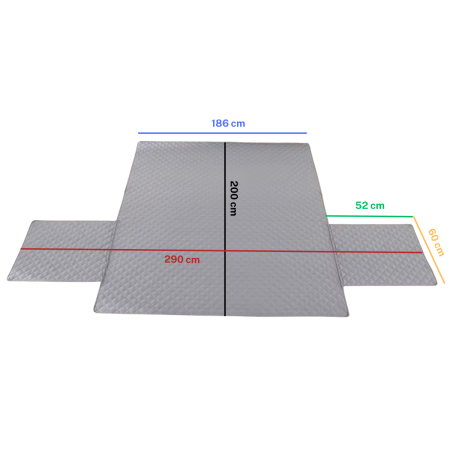 Cuvertură Canapea 3 Locuri Matlasată Gri 295x198 cm [6]