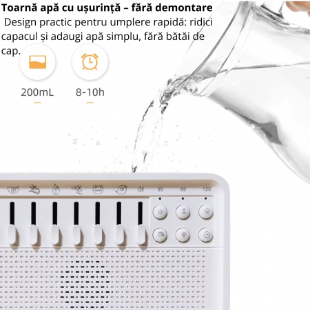 Difuzor Aromaterapie cu Sunete, Lumină Caldă și Bluetooth [6]