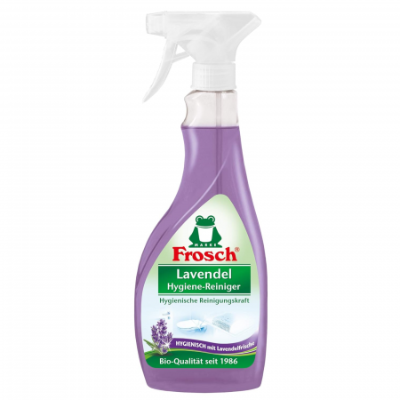 Detergenți - Frosch Hygiene-Reiniger cu parfum de Lavanda – Soluție Curățare Baie, Îndepărtează Calcarul și Murdăria, Eco-Friendly