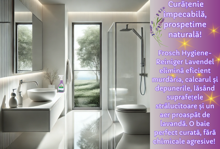 Frosch Hygiene-Reiniger cu parfum de Lavanda – Soluție Curățare Baie, Îndepărtează Calcarul și Murdăria, Eco-Friendly [1]