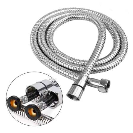 Accesorii pentru dus - Furtun flexibil din inox pentru duș 1,5 m – cu tub EPDM și racorduri din alamă