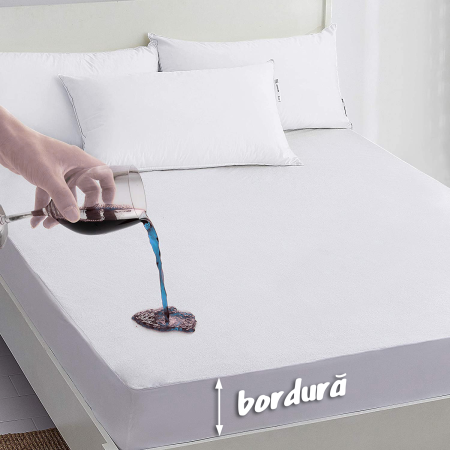 Protectii pentru Saltea - Husă Saltea Impermeabilă 160×200, Frotir Bumbac 100%, Elastic
