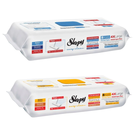 Mopuri si Rezerve Mop - Lavete Sleepy Easy Clean 100 buc Herbal + Bleach 4XL Pardoseli