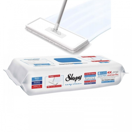 Mopuri si Rezerve Mop - Lavete Mop Sleepy Easy Clean Bleach Additive 50 buc, 4XL, fara clatire, mop pardoseala