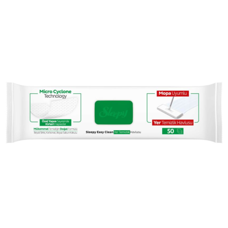 Lavete Umede Pardoseli Sleepy Easy Clean White Soap 4XL, Compatibile Mop, 8 Straturi, 50 buc [6]