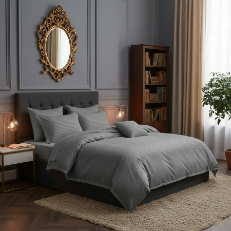 Dormitor - Lenjerie de pat din damasc 100% bumbac – Eleganță și confort pentru dormitorul tău