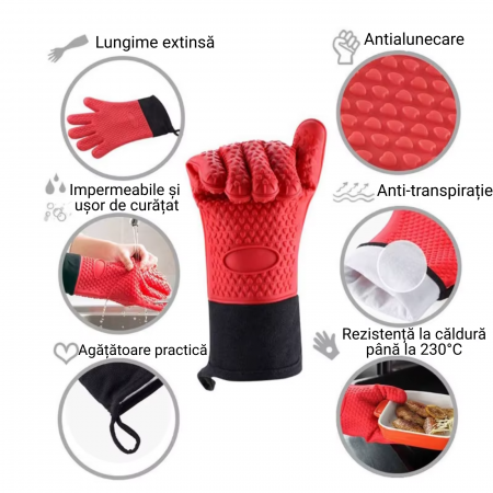 Mănuși termorezistente silicon alimentar – protecție până la 230°C [2]