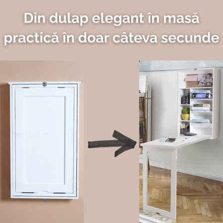 Masă pliabilă de perete cu dulap – soluție compactă 2-în-1 [1]