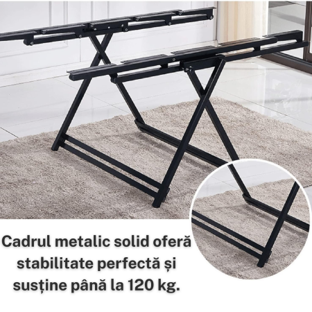 Masă Transformabilă în Raft 2-în-1 – Design Modern, Raft cu 5 Polițe, Masă pentru 6 Persoane | Innovio-Home [5]