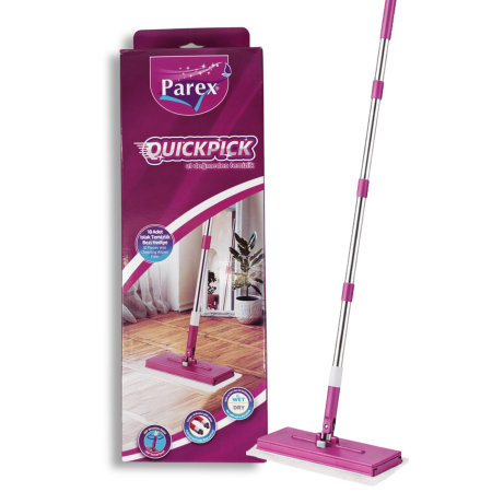 Mopuri si Rezerve Mop - Mop Parex QuickPick pentru Șervețele Umede și Lavete | Compatibil Sleepy, Cap Rotativ 360°