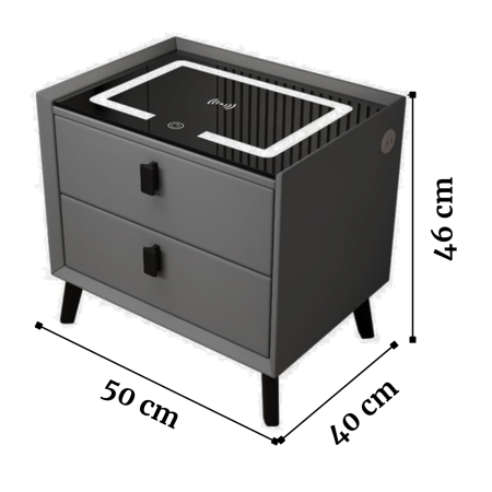 Noptieră inteligentă cu încărcare wireless, USB & LED [8]