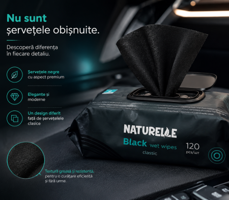 Pachet 3x Șervețele Umede Naturelle Black 120 Buc | Fără Alcool [1]