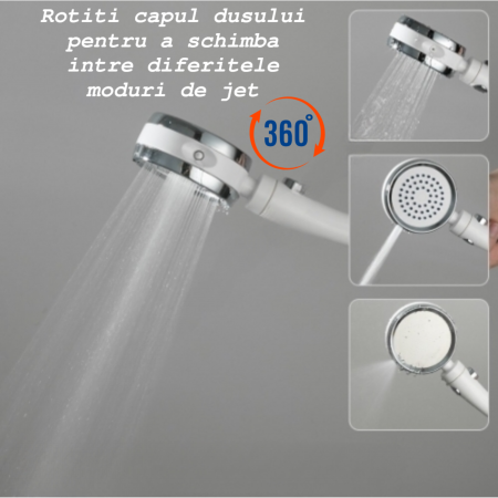 Cap de dus rotativ 360 grade cu multiple moduri de jet [2]