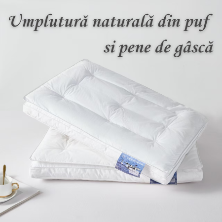 Pernă Flufflarium Royal 50x70 – puf și pană de gâscă, mediu-tare [1]