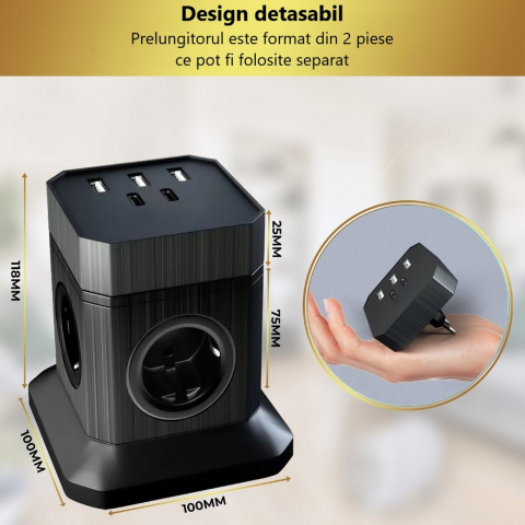 Prelungitor tip turn detasabil cu USB-C [7]