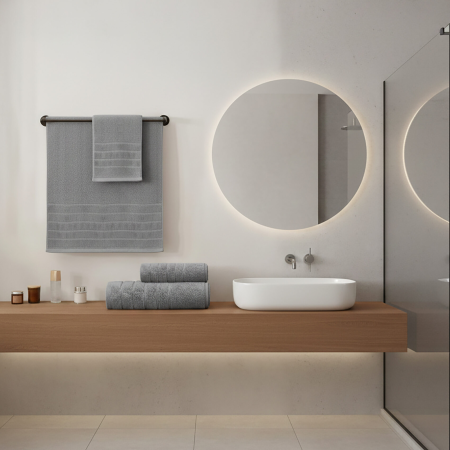 Prosop baie bumbac 100% gri, 600 g/m², 70×140 cm [1]