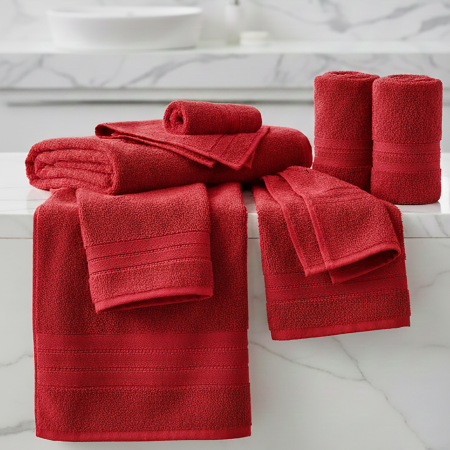 Prosop baie bumbac 100% roșu, 600 g/m², 70×140 cm