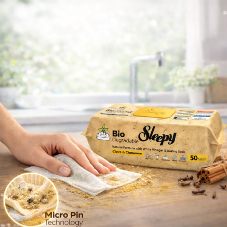 Șervețele Umede Biodegradabile Sleepy Bio Clove & Cinnamon 50 buc, Multisuprafețe 3XLarge [1]