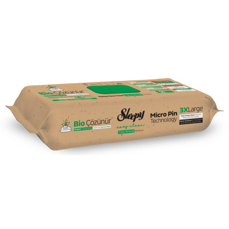 Șervețele Umede Biodegradabile Sleepy Bio Tea Tree & Lime 50 buc, Multisuprafețe 3XLarge