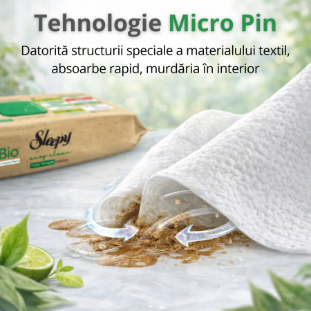 Șervețele Umede Biodegradabile Sleepy Bio Tea Tree & Lime 50 buc, Multisuprafețe 3XLarge [5]