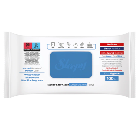 Șervețele umede multisuprafețe Sleepy Easy Clean Bleach Additive 100 buc, curățare intensă [6]