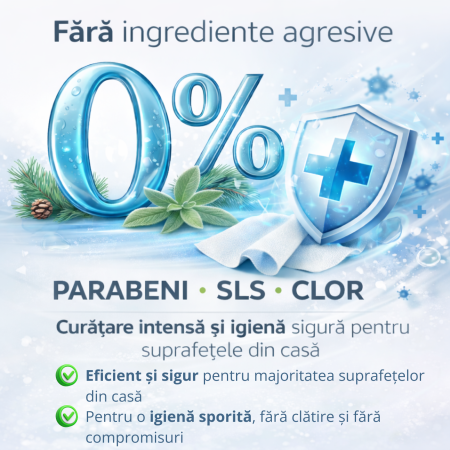 Șervețele umede multisuprafețe Sleepy Easy Clean Bleach Additive 100 buc, curățare intensă [1]