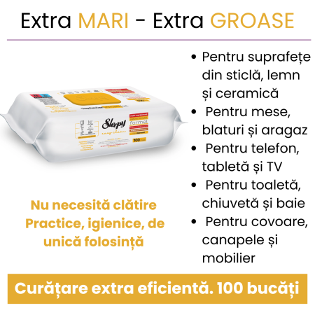 Șervețele umede multisuprafețe Sleepy Easy Clean Herbal Soap 100 buc, fără parabeni și clor [2]