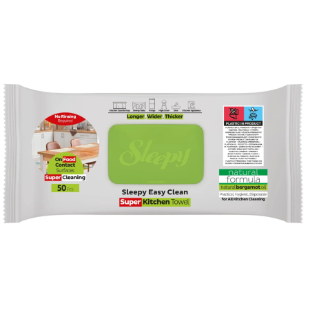 Șervețele umede bucătărie Sleepy Easy Clean Bergamotă 50 buc – Degresare rapidă fără clătire [7]