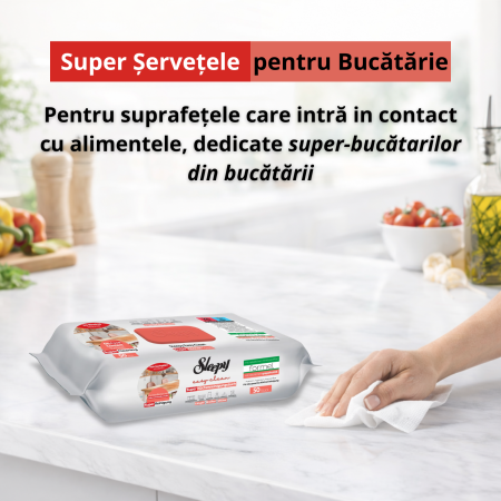 Șervețele Umede Bucătărie Sleepy Easy Clean Grapefruit 50 buc – Degresare Rapidă, Fără Clătire [1]