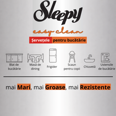 Șervețele Umede Bucătărie Sleepy Easy Clean Portocală 50 buc – Degresare Rapidă, Fără Clătire [2]