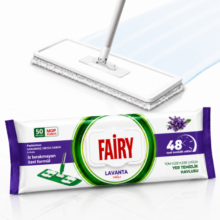 Șervețele Umede pentru Pardoseală Fairy Lavandă 50 Buc | Compatibile cu Mopuri