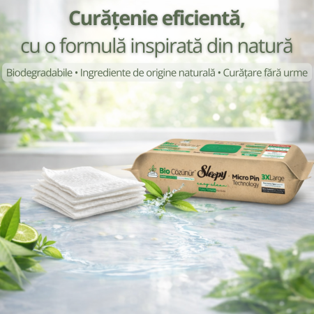Set 3 Șervețele Umede Biodegradabile Sleepy Bio Easy Clean 3XLarge, Multisuprafețe, 3 x 50 buc [1]