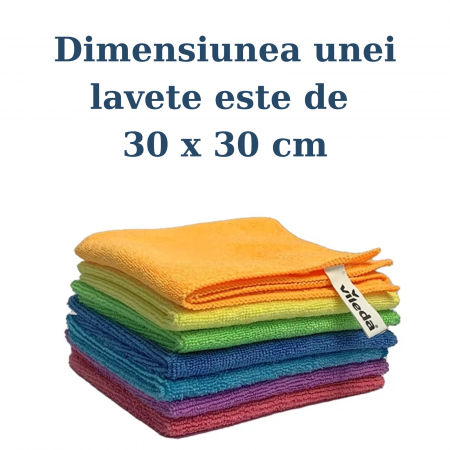 Set 7 Lavete Microfibra Vileda – Super Absorbante, Reutilizabile, Curățare Umedă/Uscată, Îndepărtează 99% Bacterii [6]