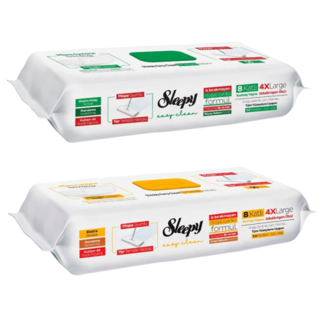 Mopuri si Rezerve Mop - Set Lavete Mop Sleepy Easy Clean 100 buc (White Soap + Herbal), 4XL, fara clatire