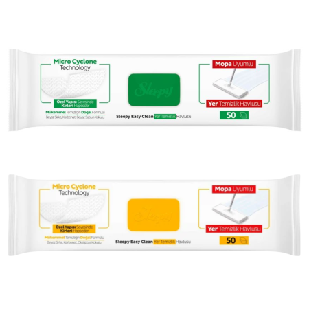 Set Lavete Mop Sleepy Easy Clean 100 buc (White Soap + Herbal), 4XL, fara clatire [5]